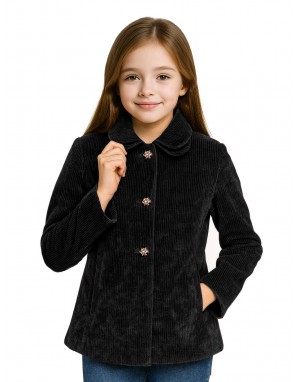 Girls Coat  Metallic Black
